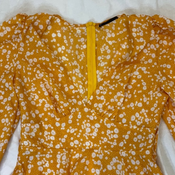 SHEIN Orange Flower Summer Dress | Size M | Bow | Mini Dress | Light Dress - Picture 2 of 6